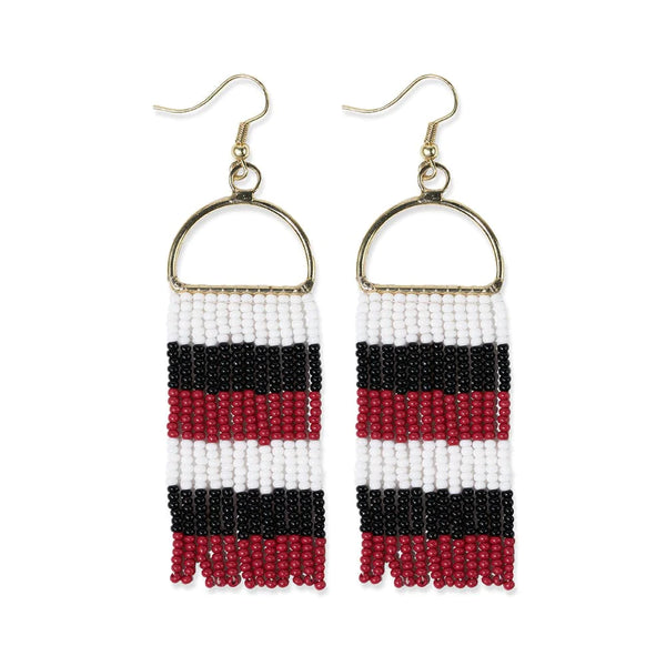 Allison Horizontal Stripe Earrings, Red/Black | Ink + Alloy