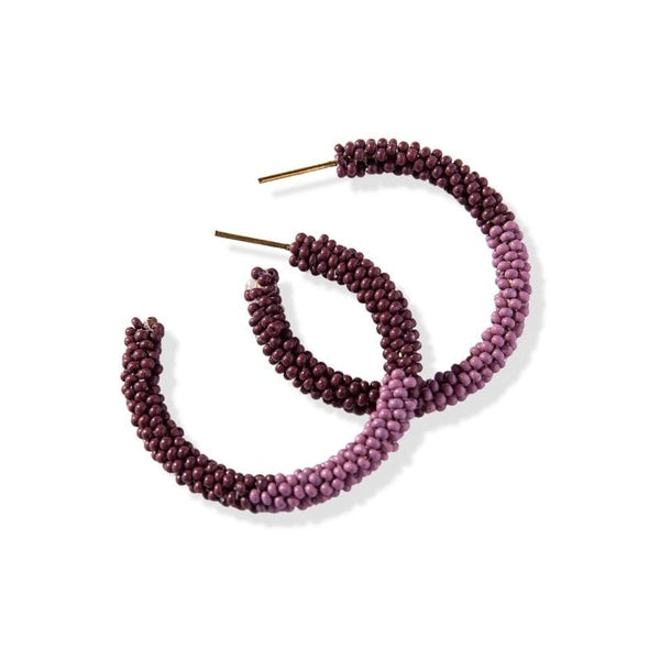 Colorblock Hoop Earrings, Port Lilac | Ink + Alloy