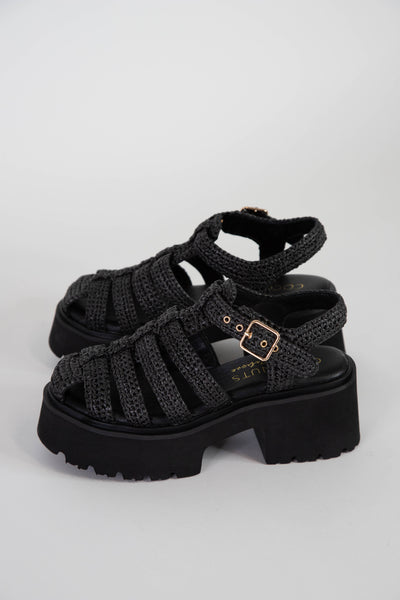 靴 MAISON EUREKA 4STRAP SANDAL ALL BLACK 37 MAISON EUREKA SANDALS 37 Black FUR Used | eBay