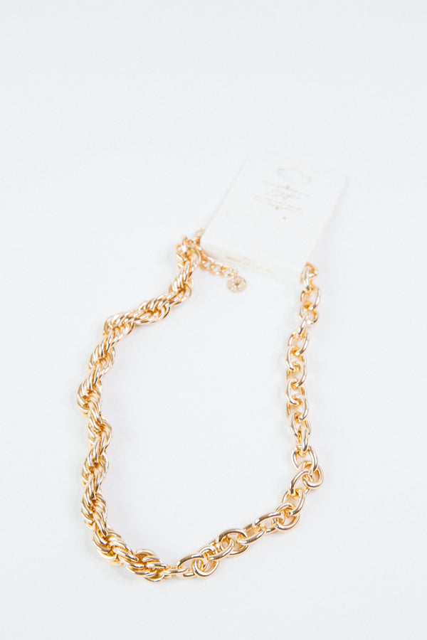 Malia Mixed Chain Necklace, Gold