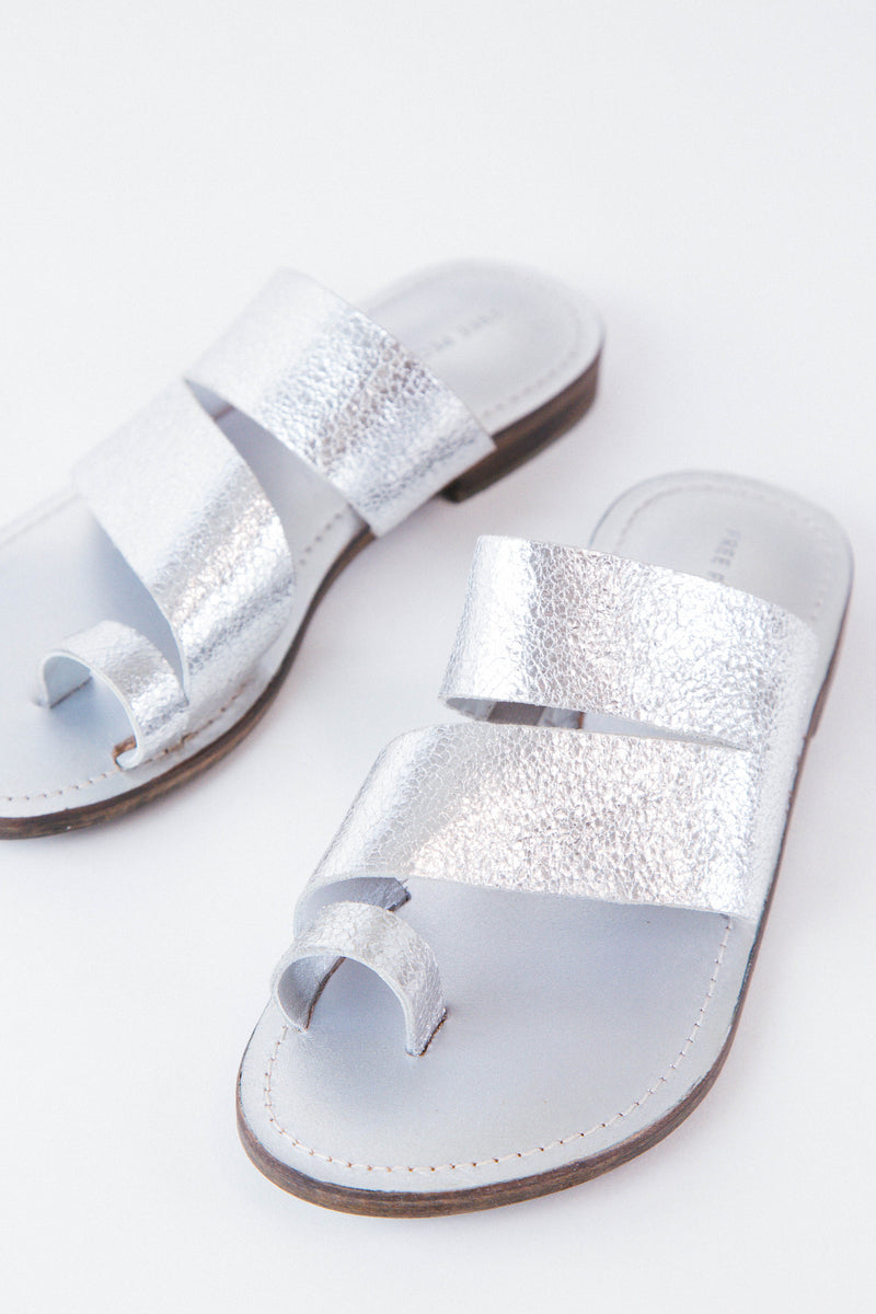 Abilene Toe Loop Sandals, Silver | Free People