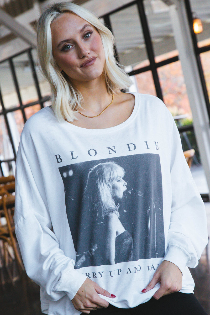 Blondie Long Sleeve Fleece, White | Recycled Karma