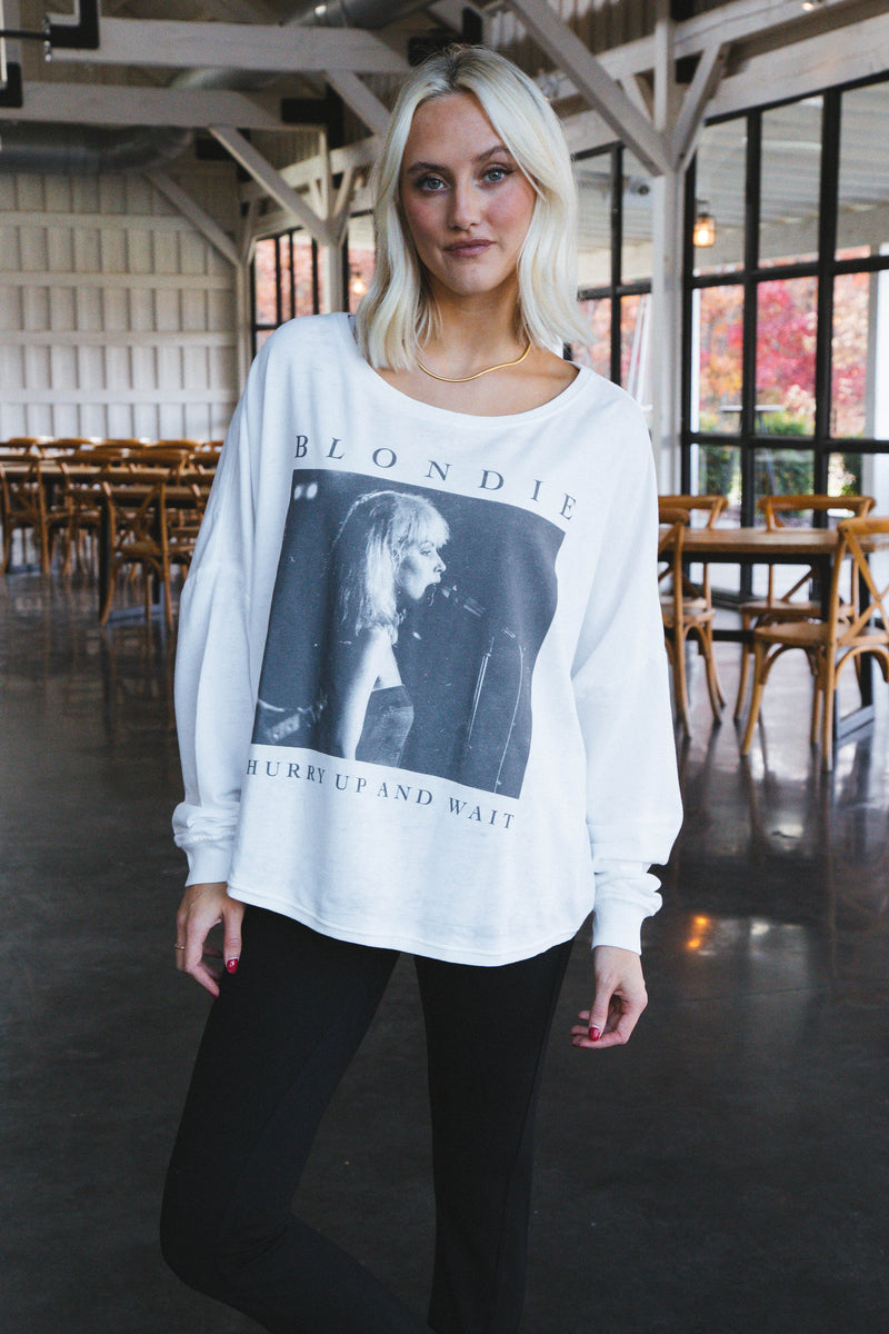 Blondie Long Sleeve Fleece, White | Recycled Karma
