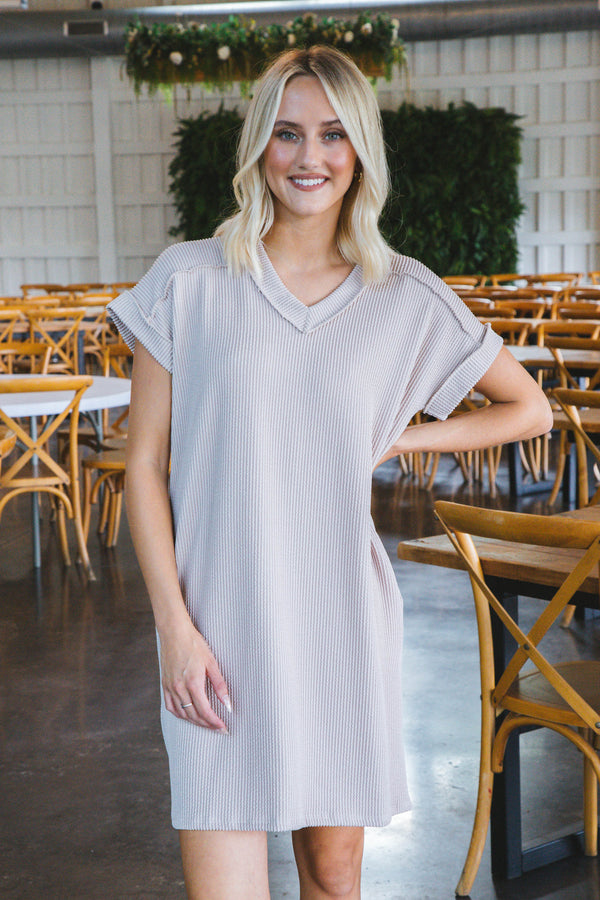 Gemma Dolman Sleeve Mini Dress, Oatmeal