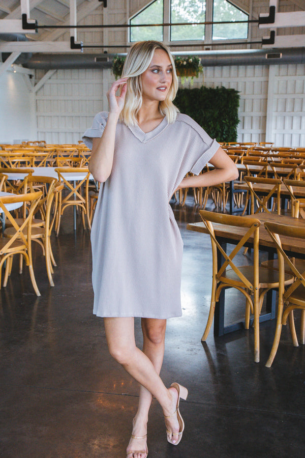 Gemma Dolman Sleeve Mini Dress, Oatmeal