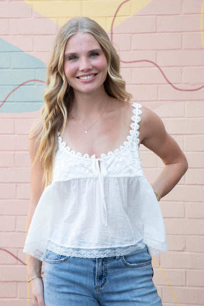 Stevie Lace Tank, Clean Ivory | Free People – North & Main