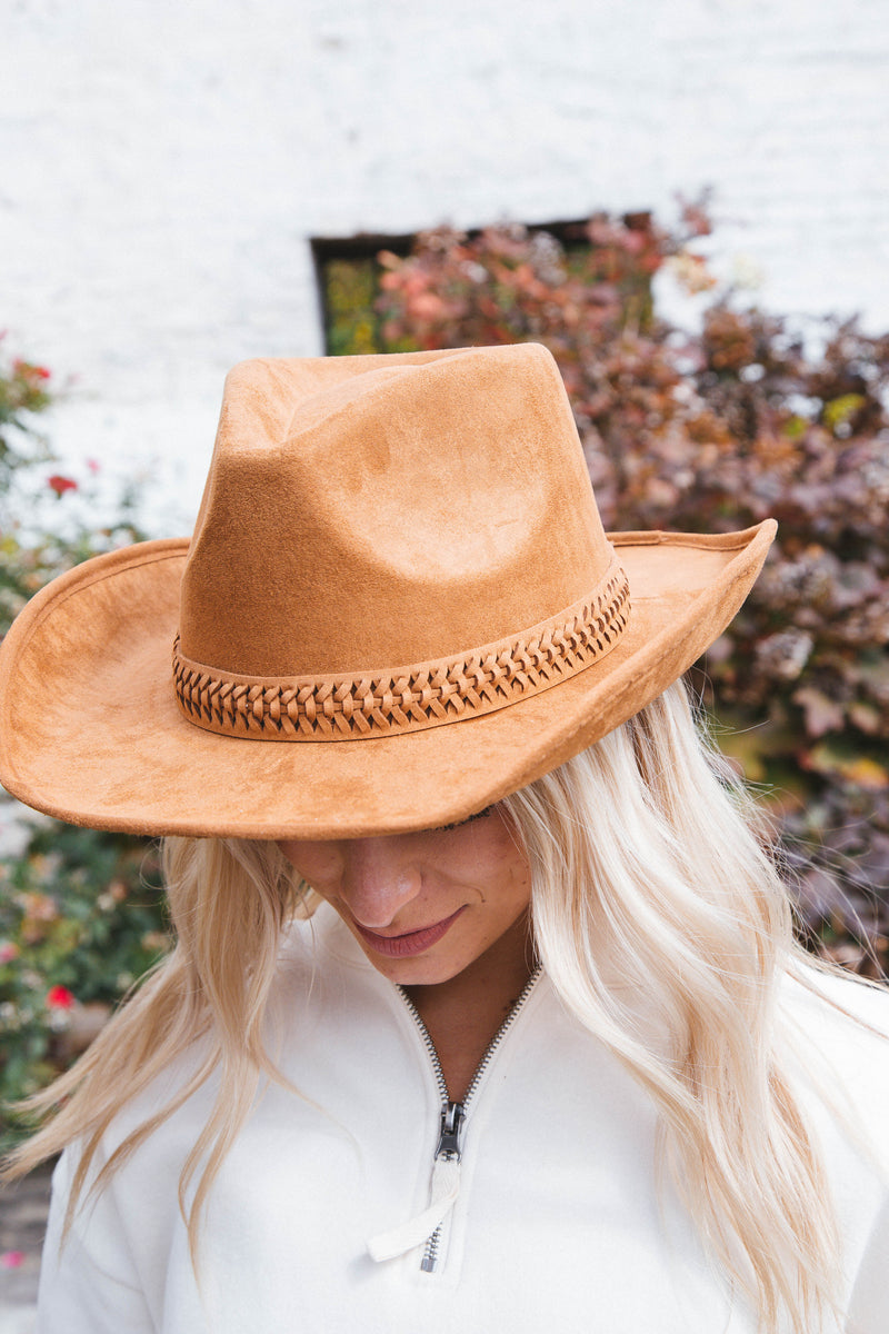 Braided Band Cowboy Hat, Tan | Fame Accessories