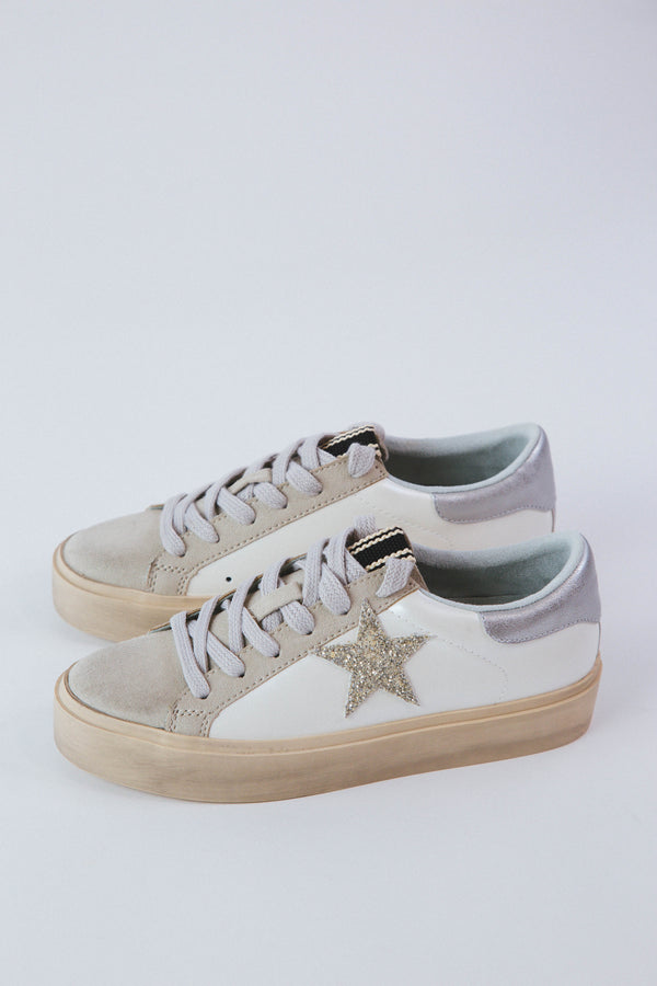 Reba Platform Star Sneaker, Pearl | ShuShop