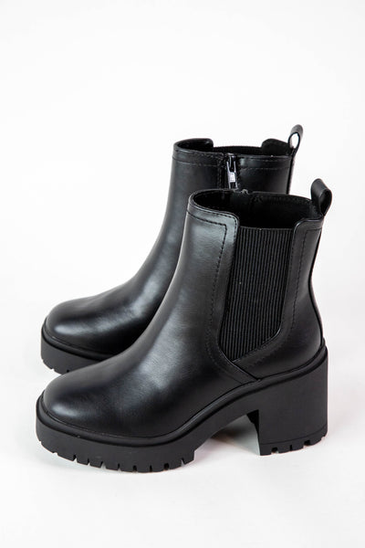 Walrus Platform Chelsea Boot, Black PU – North & Main  display picture 1