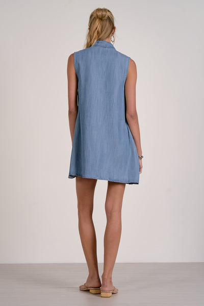 Sleeveless Button Down Dress, Denim