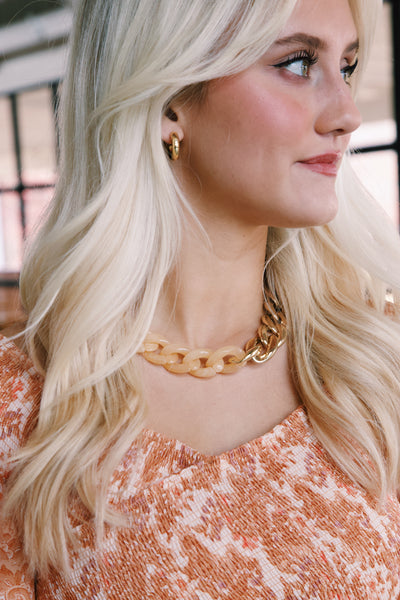 Renee Resin Link Necklace, Ivory – North & Main Clothing Company