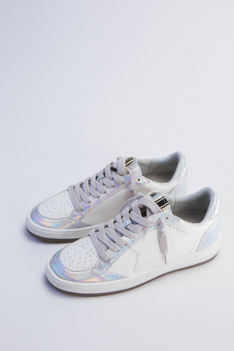 Paz Retro Sneaker, Iridescent Silver | SHUSHOP