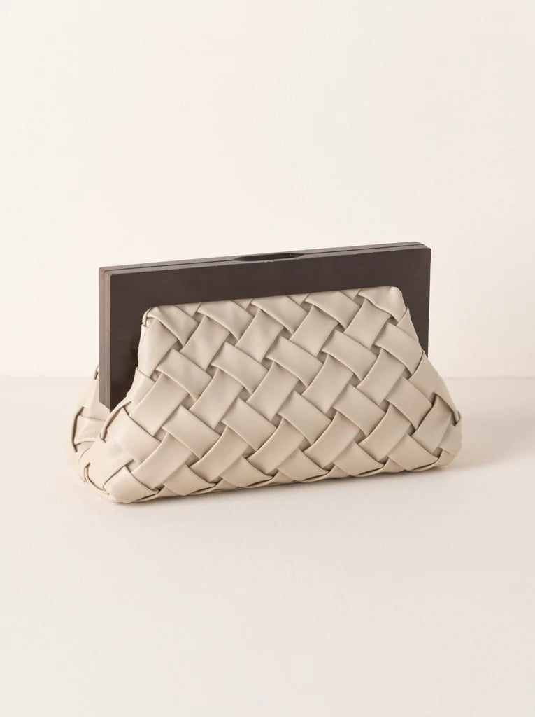 Charlotte Frame Clutch, Ivory