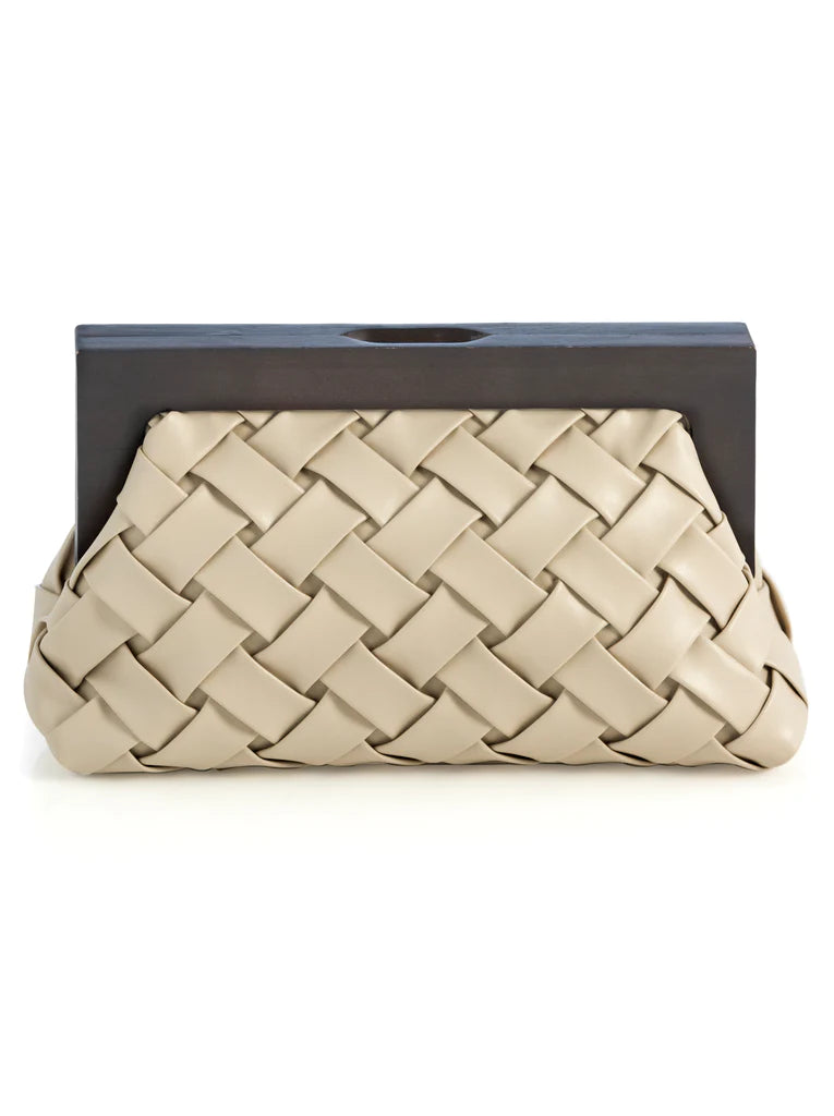 Charlotte Frame Clutch, Ivory