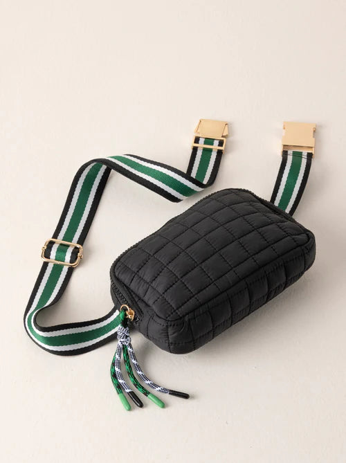 Ezra Quilted Belt Bag, Black