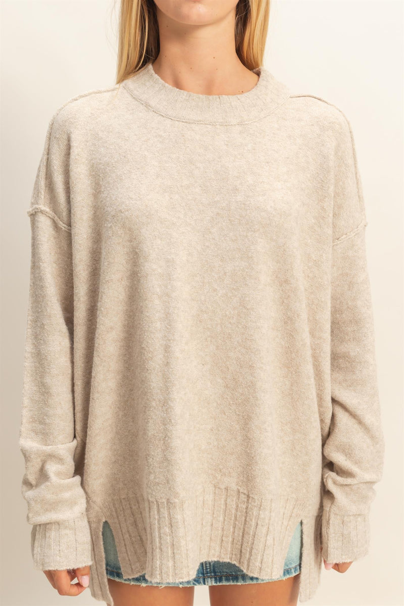 Oakleigh Relaxed Fit Sweater, Light Taupe
