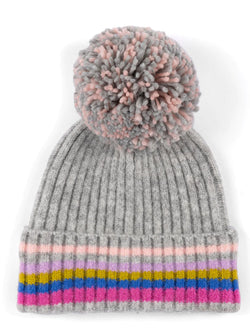 Ronen Ribbed Knit Hat, Grey