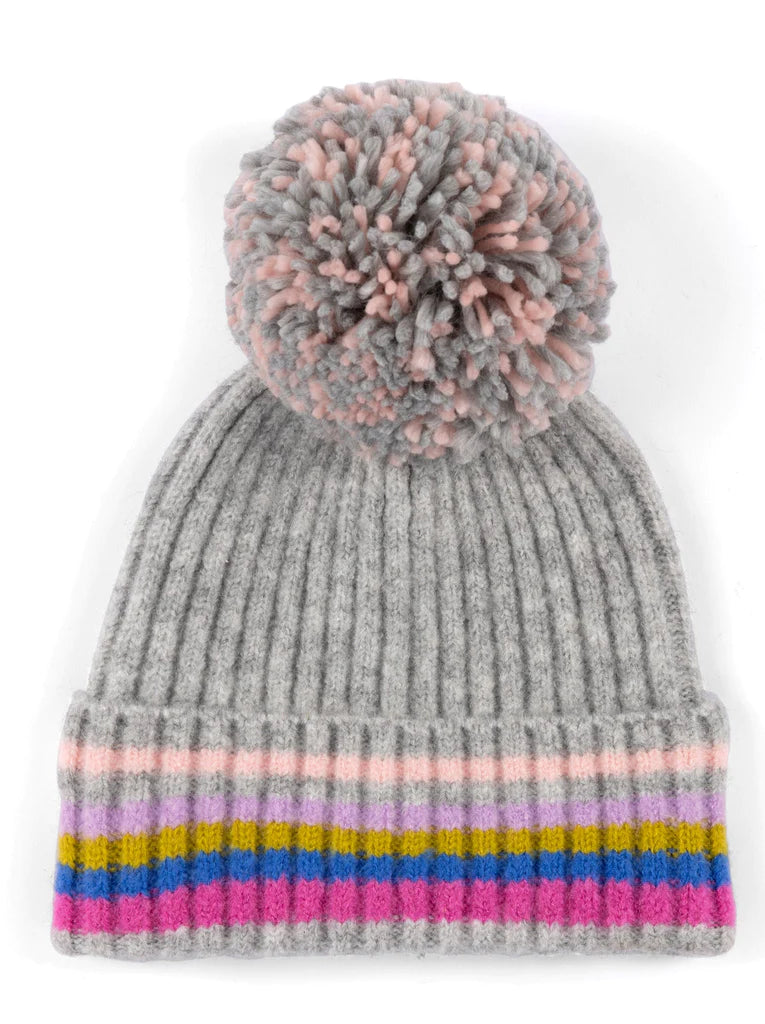Ronen Ribbed Knit Hat, Grey