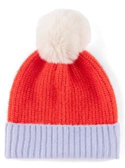 Jane Two Tone Knit Hat, Orange