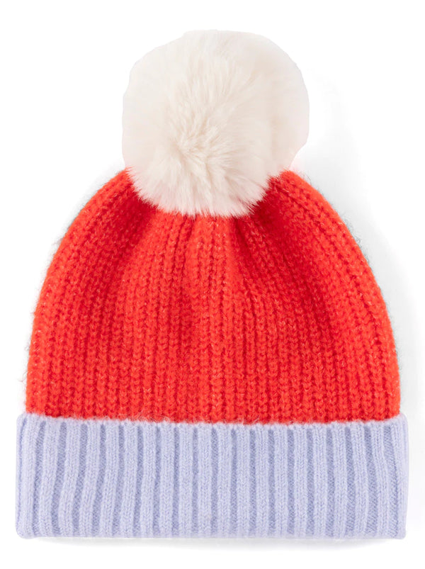Jane Two Tone Knit Hat, Orange