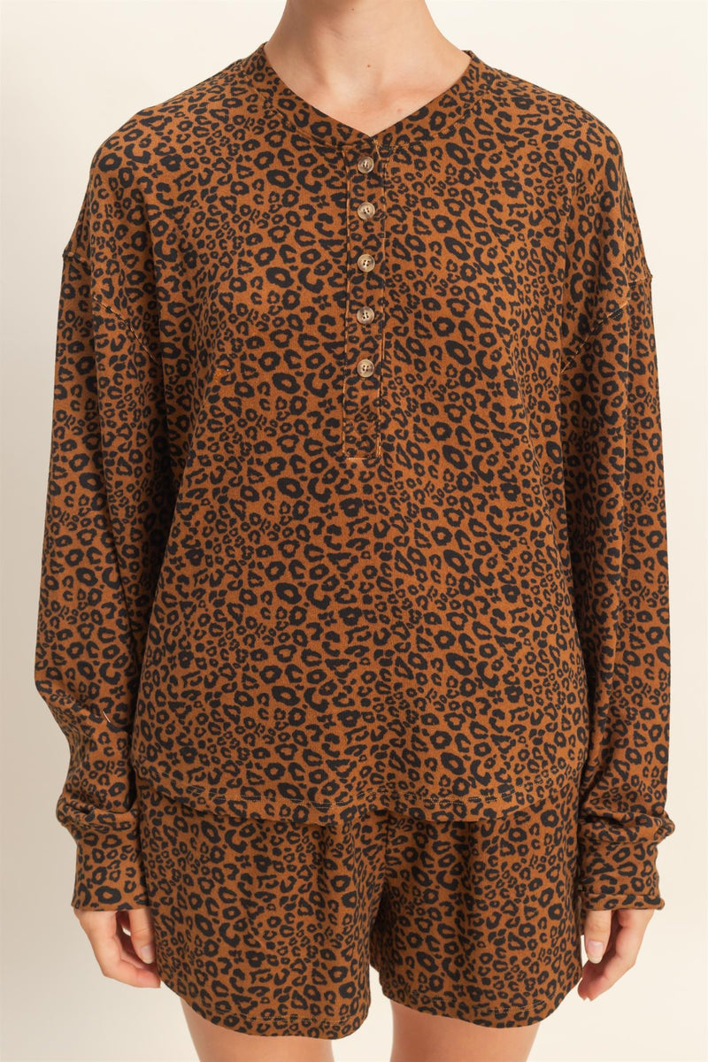 Chloe Leopard Print Set, Brown