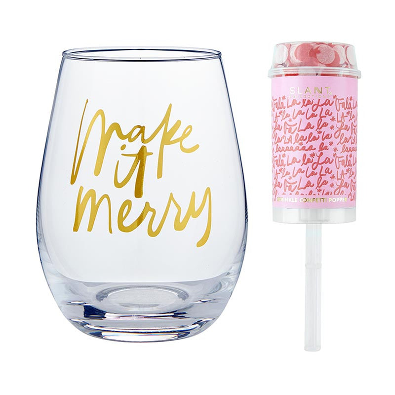 Make It Merry Wine Glass & Popper | Slant Collections