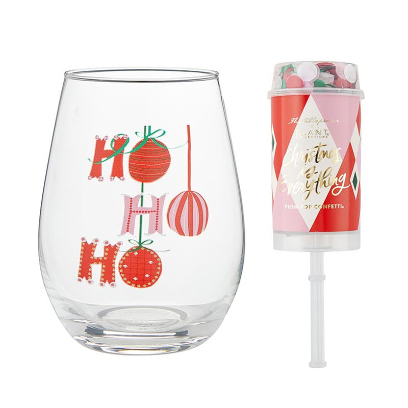 Ho Ho Ho Wine Glass & Popper | Slant Collections