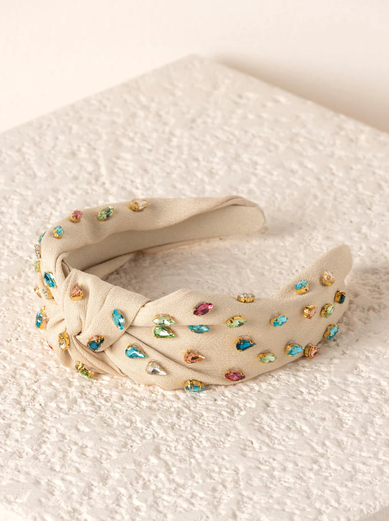 Gemmie Knotted Headband, Champagne