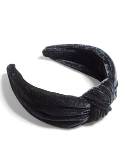 Knotted Velvet Headband, Black