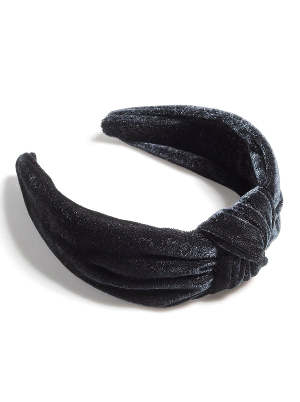 Knotted Velvet Headband, Black
