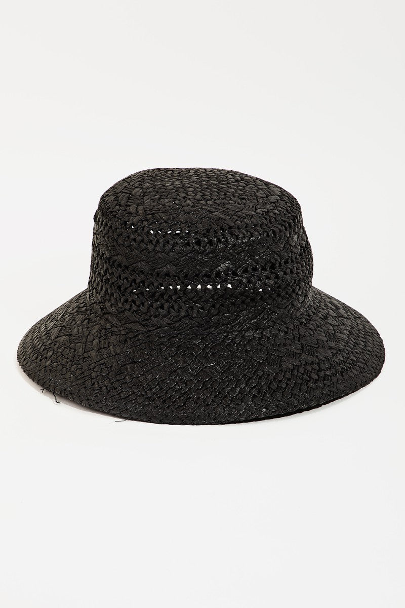 Larinda Braided Bucket Hat, Black