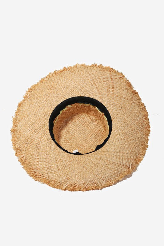 Georgina Straw Bucket Hat, Natural/Ivory