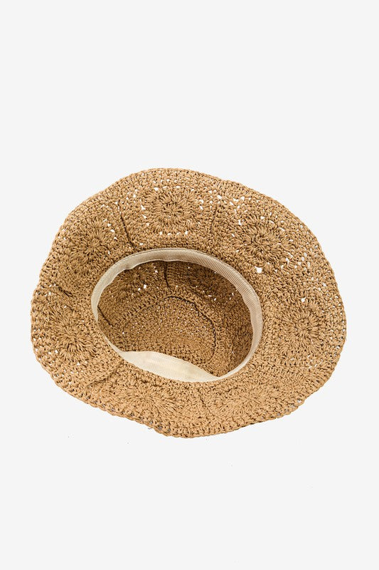 News Flash Straw Bucket Hat, Khaki