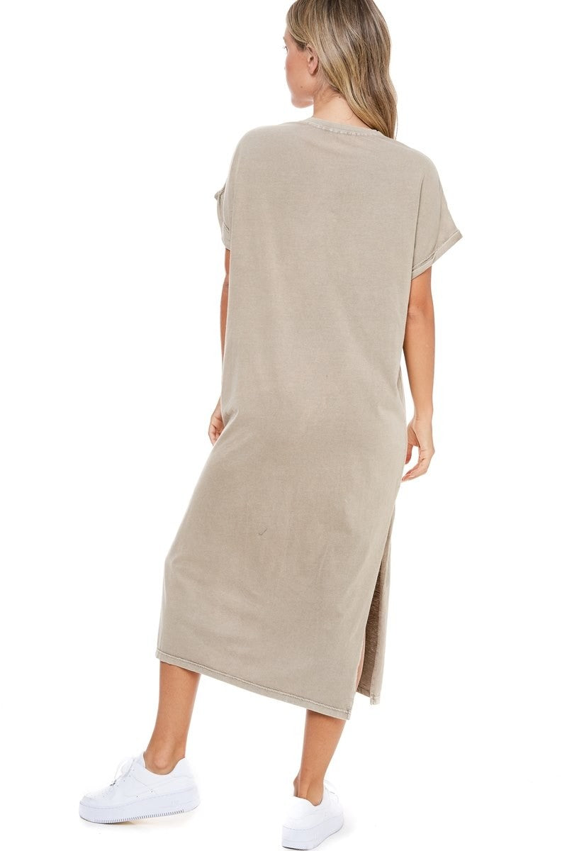 Rock N Roll T-Shirt Dress, Khaki