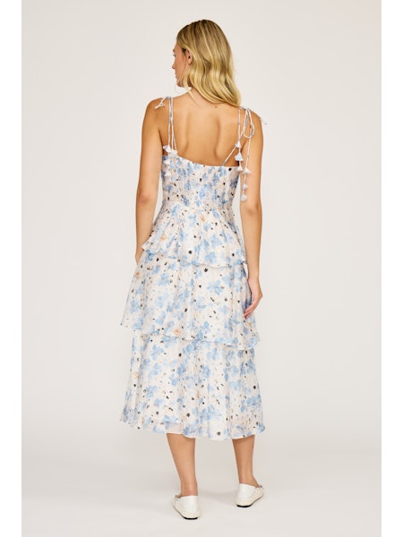 Maizie Tiered Dress, White Blue | Lucy Paris North & Main Clothing Company Maizie Tiered Dress, White Blue | Lucy Paris North & Main Clothing Company