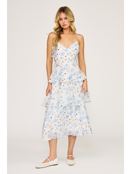 Maizie Tiered Dress, White Blue | Lucy Paris North & Main Clothing Company Maizie Tiered Dress, White Blue | Lucy Paris North & Main Clothing Company