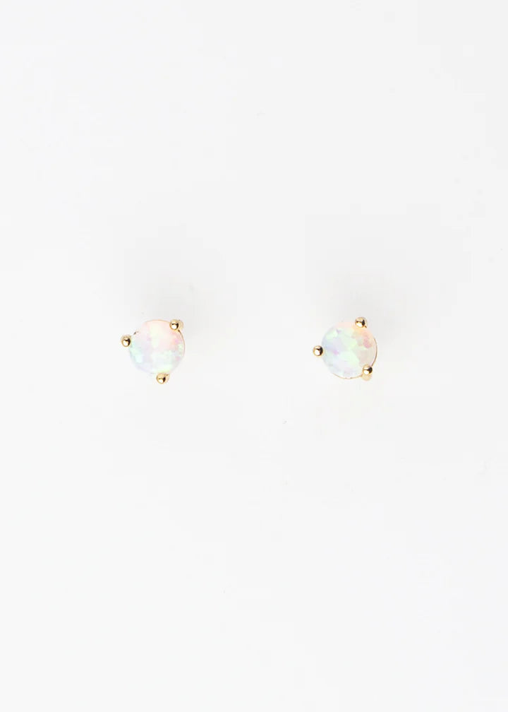 Opal Stud Earrings, Gold | Brenda Grands