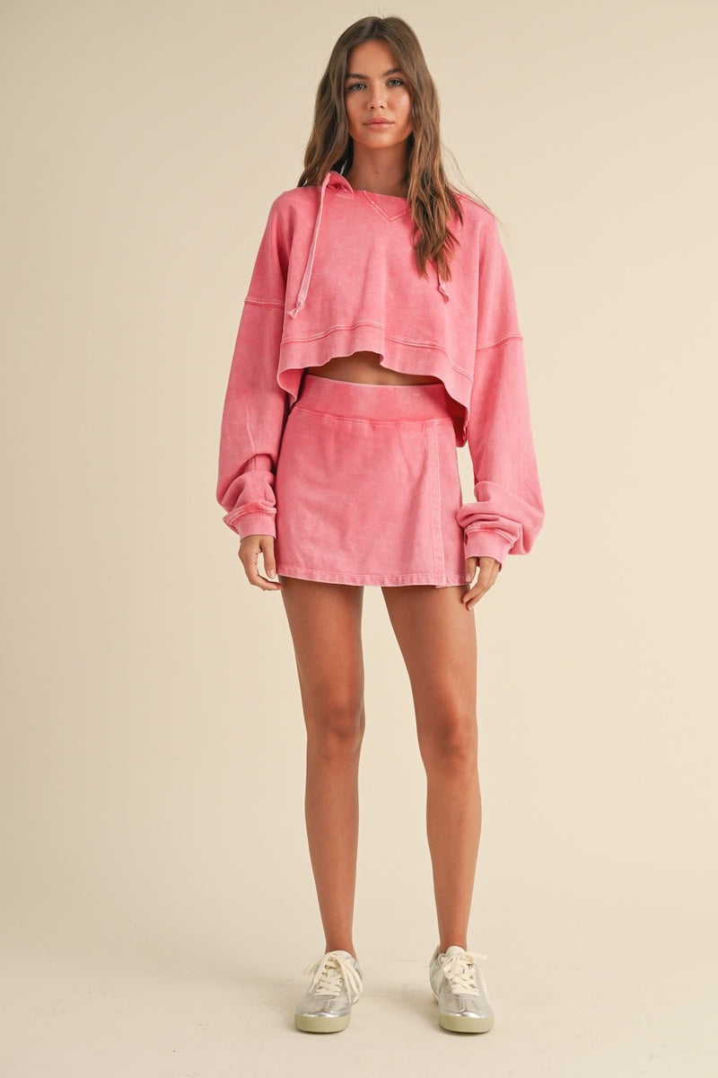 Blaire Mineral Wash Pullover Hoodie, Pink