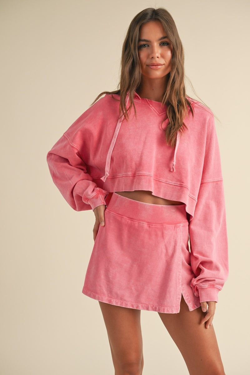 Blaire Mineral Wash Pullover Hoodie, Pink