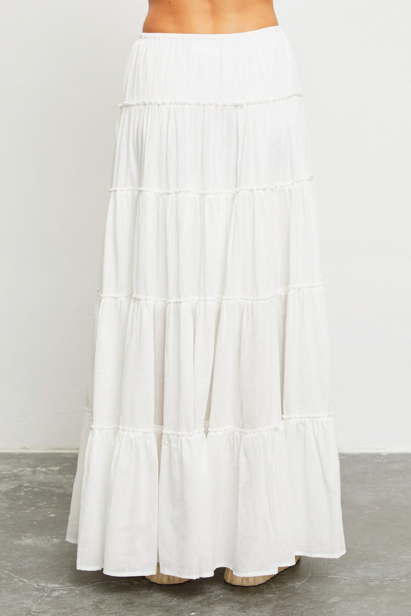Stephanie Drawstring Waist Skirt, Off White