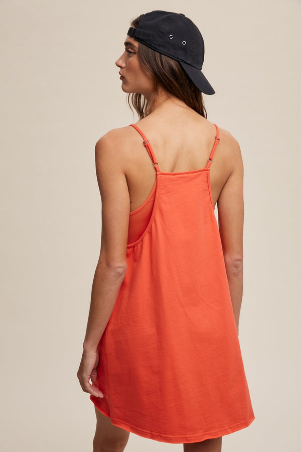 Giselle Sporty Mini Dress, Blood Orange