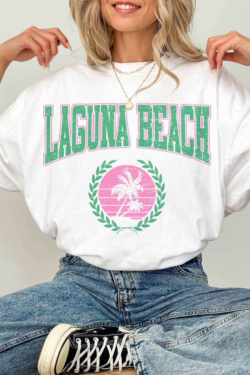 Laguna Beach Oversized Graphic Tee, White