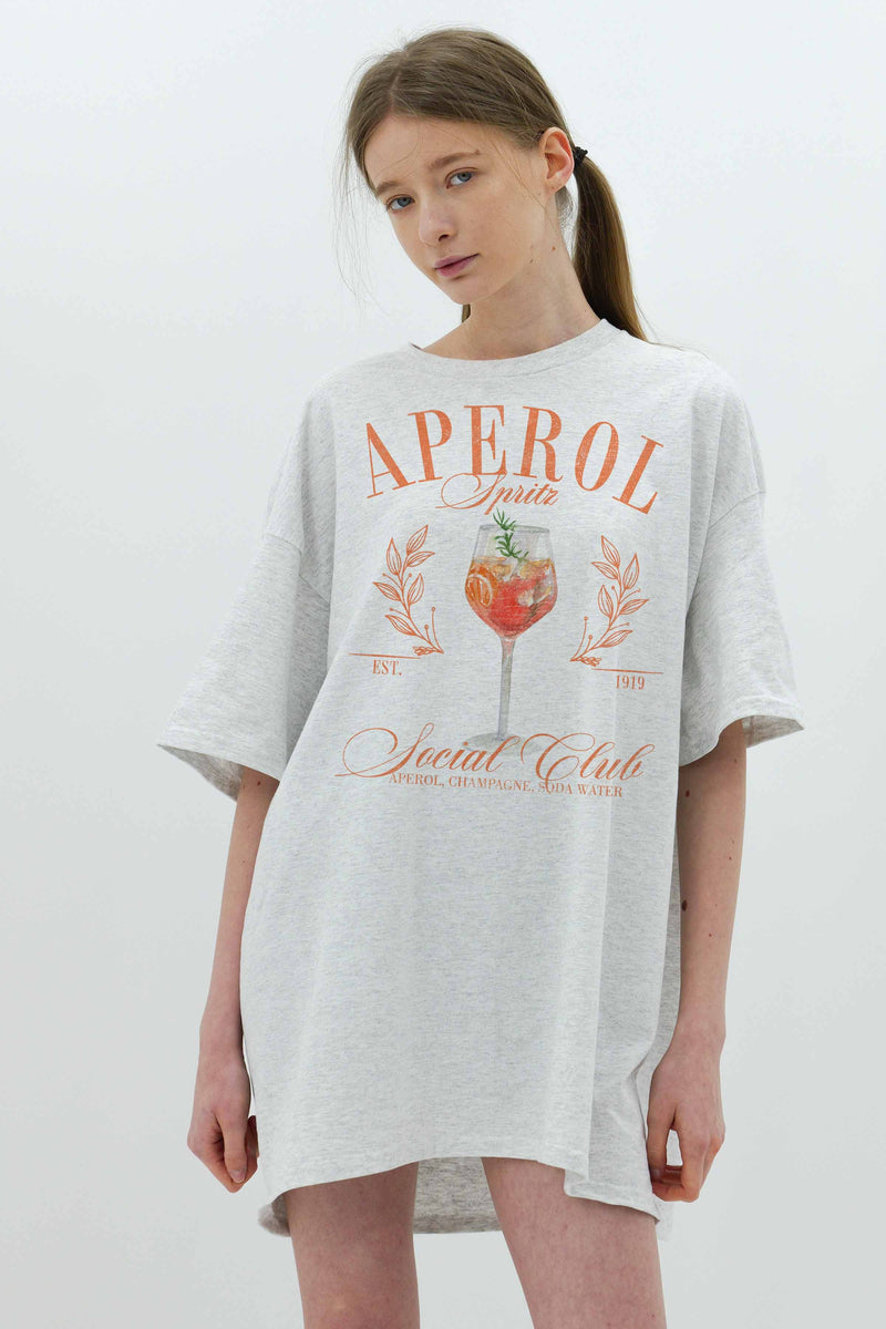 Aperol Spritz Social Club Graphic Tee, Ash