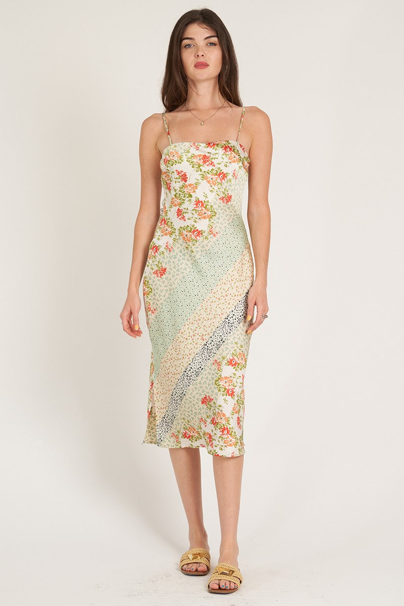 satin midi dress ivory Palasha Midi Dress in Satin Ivory
