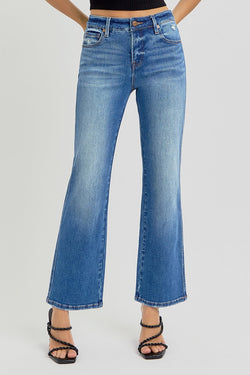 Averie High Rise Ankle Straight Jeans, Dark