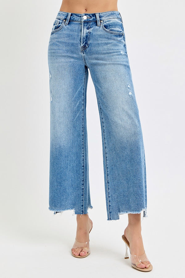 Charlotte High Rise Lightly Distressed Jeans, Medium