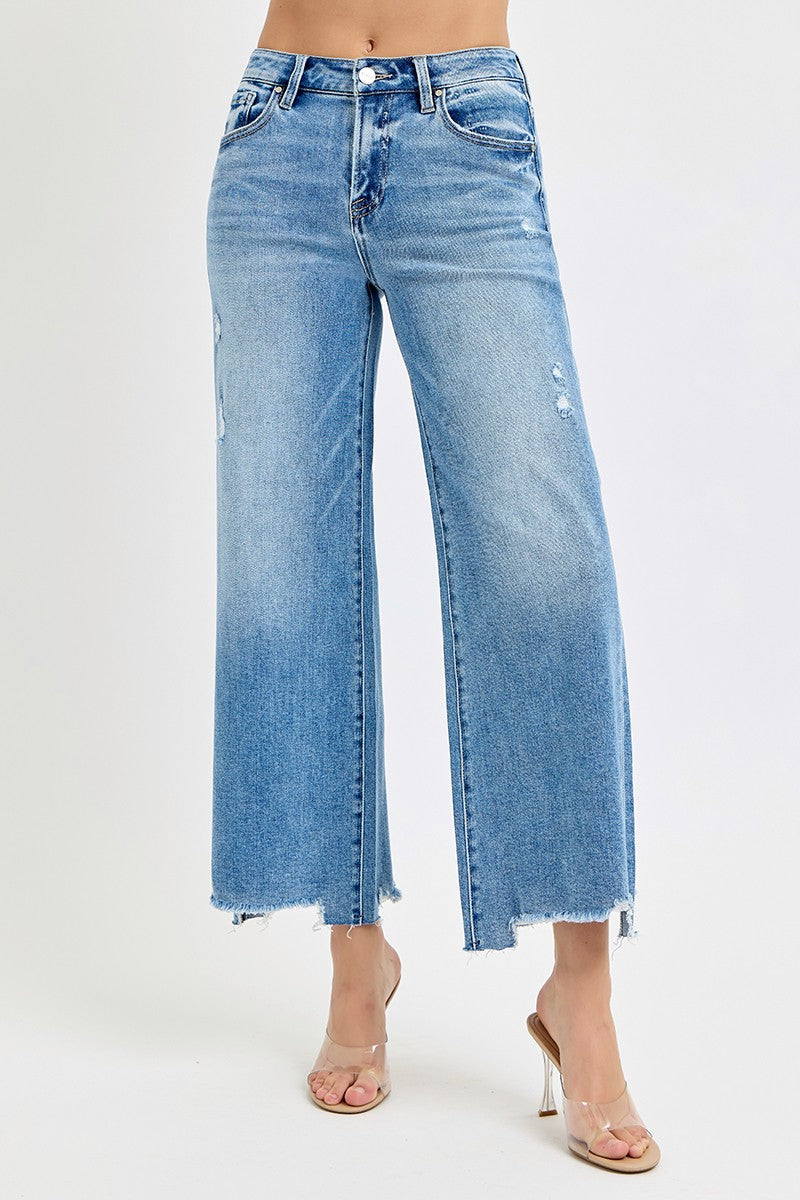 Charlotte High Rise Lightly Distressed Jeans, Medium