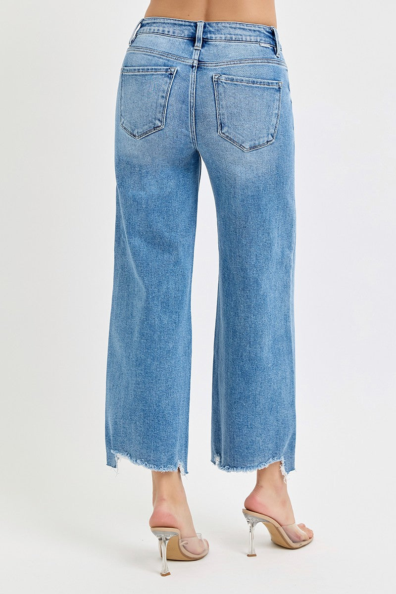 Charlotte High Rise Lightly Distressed Jeans, Medium
