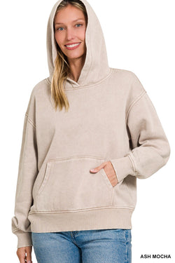 Maude Kangaroo Pocket Hoodie, Ash Mocha