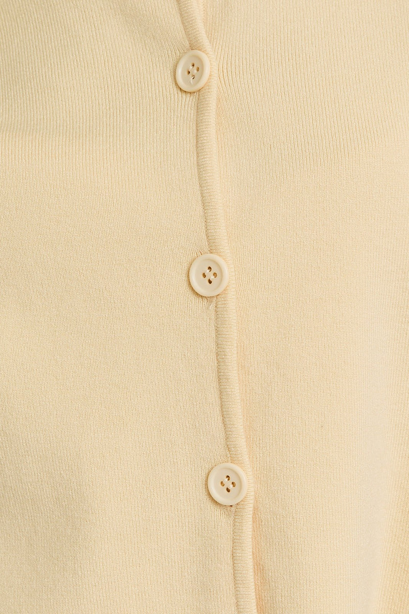 Bianca Cropped Drop Shoulder Cardigan, Butter